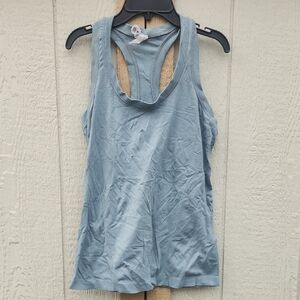 Athleta Seamless Racerback Tank Green Stretch Medium Sporty Athletic Running